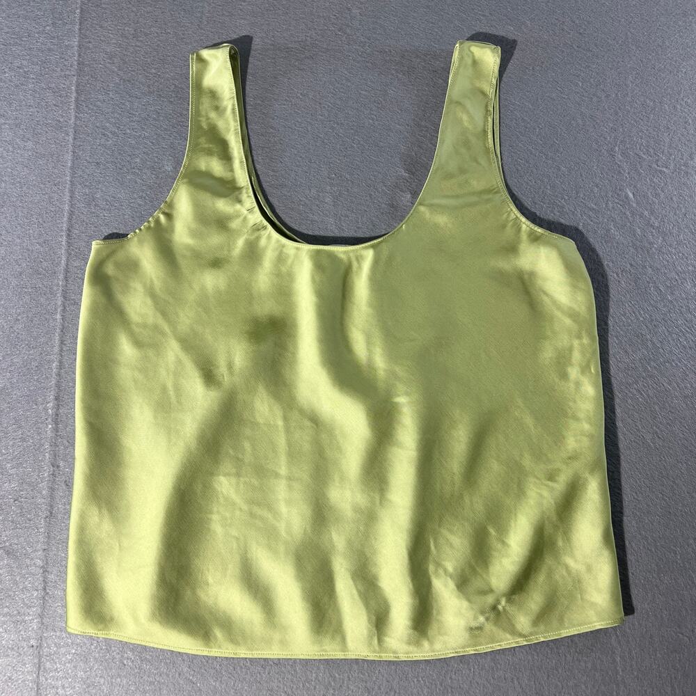 Abercrombie & Fitch Green Satin Crop Tank Top Size S